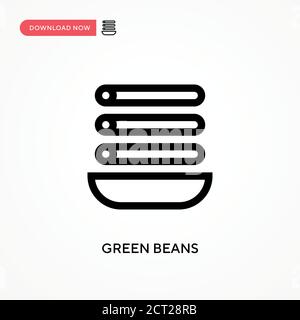 Icona vettore semplice fagioli verdi. Illustrazione vettoriale semplice e moderna per siti Web o applicazioni mobili Illustrazione Vettoriale
