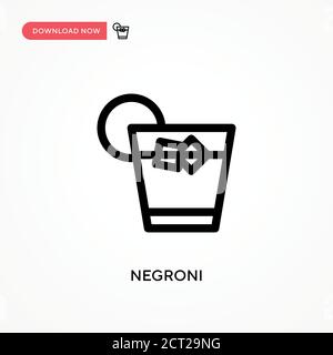 Icona vettore semplice Negroni. Illustrazione vettoriale semplice e moderna per siti Web o applicazioni mobili Illustrazione Vettoriale