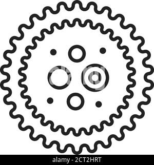 Virus epatite b icona linea nera. Batteri, segno del microrganismo. Concetto di malattia e malattia. Pittogramma per Web, app mobile, promo. Progettazione UI UX Illustrazione Vettoriale