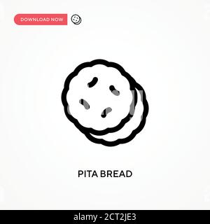 Icona vettore semplice pane pita. Illustrazione vettoriale semplice e moderna per siti Web o applicazioni mobili Illustrazione Vettoriale
