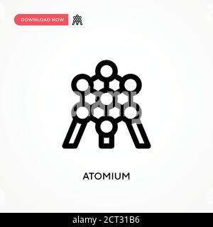 Atomium icona vettore semplice. Illustrazione vettoriale semplice e moderna per siti Web o applicazioni mobili Illustrazione Vettoriale