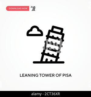 Torre pendente di pisa semplice icona vettoriale. Illustrazione vettoriale semplice e moderna per siti Web o applicazioni mobili Illustrazione Vettoriale