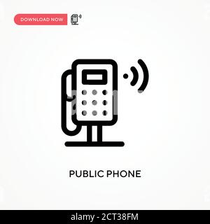 Icona vettore semplice del telefono pubblico. Illustrazione vettoriale semplice e moderna per siti Web o applicazioni mobili Illustrazione Vettoriale