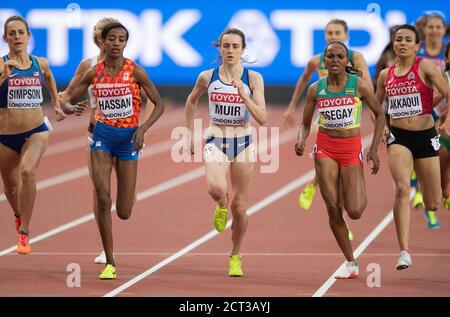 Laura Muir è compatibile con la semifinale da 1500 metri per donne. World Athletics Championships 2017 Copyright Foto © Mark Pain / Alamy Foto Stock