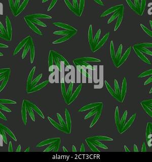 semplice motivo vettoriale floreale scuro senza cuciture Illustrazione Vettoriale