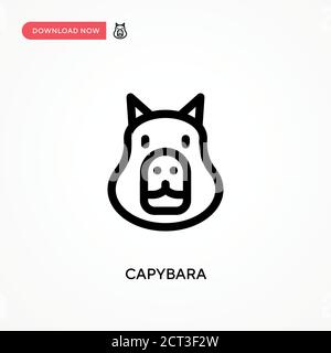 Capybara icona vettore semplice. Illustrazione vettoriale semplice e moderna per siti Web o applicazioni mobili Illustrazione Vettoriale