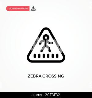 Icona vettore semplice di attraversamento Zebra. Illustrazione vettoriale semplice e moderna per siti Web o applicazioni mobili Illustrazione Vettoriale