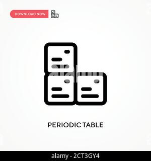 Icona vettore semplice tavola periodica. Illustrazione vettoriale semplice e moderna per siti Web o applicazioni mobili Illustrazione Vettoriale