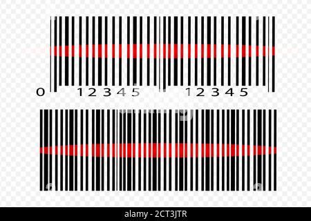 Icona del codice a barre realistico. Un moderno e semplice codice a barre piatto. Marketing, il concetto di Internet. Illustrazione Vettoriale