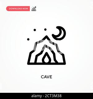 Icona vettore semplice Cave. Illustrazione vettoriale semplice e moderna per siti Web o applicazioni mobili Illustrazione Vettoriale