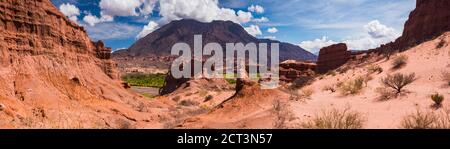 Quebrada de Cafayate (nota anche come Quebrada de las Conchas e Gola di Cafayate) , Provincia di Salta, Argentina del Nord, America del Sud Foto Stock