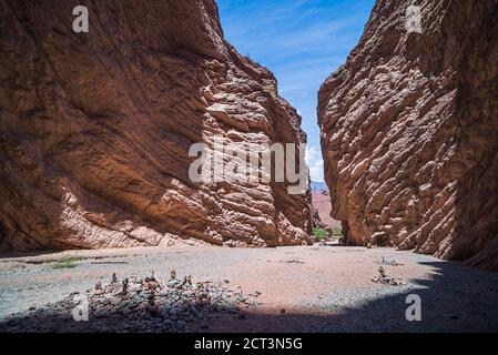 Anfiteatro di Quebrada de Cafayate (nota anche come Quebrada de las Conchas e Gola di Cafayate), Provincia di Salta, Argentina del Nord, Sud America Foto Stock