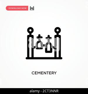 Icona vettoriale semplice cementery. Illustrazione vettoriale semplice e moderna per siti Web o applicazioni mobili Illustrazione Vettoriale