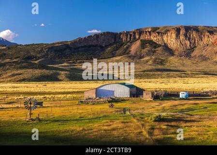 Agriturismo a Estancia la Oriental, Parco Nazionale Perito Moreno, Provincia di Santa Cruz, Patagonia, Argentina, Sud America Foto Stock