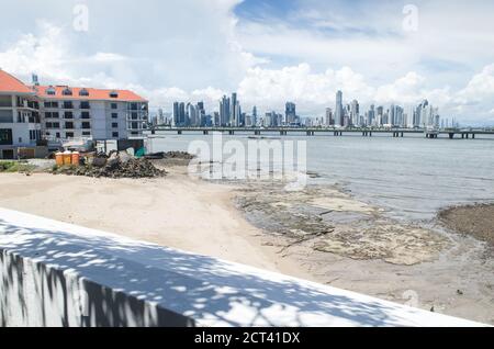 Panama City vista dalla città vecchia Foto Stock