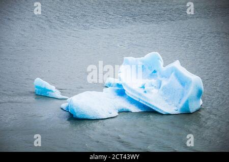 Iceberg dal Ghiacciaio Grey (Glaciar Grey) nel Lago Grey (Lago Grey), Torres del Paine National Park, Patagonia, Cile, Sud America Foto Stock