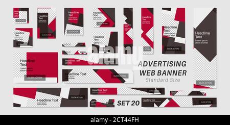 Set di banner Web in formati standard Illustrazione Vettoriale