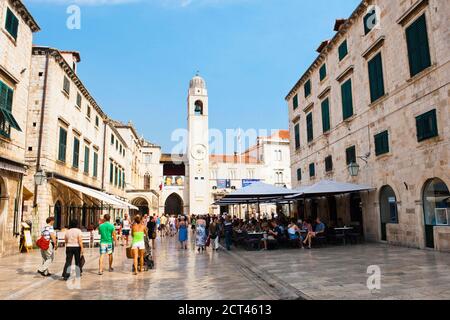 Foto di un caffè su Stradun, Dubrovnik, Dalmazia, Croazia Foto Stock