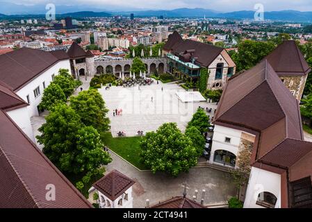 Castello di Lubiana (Ljubljanski Grad), Città Vecchia di Lubiana, Slovenia, Europa Foto Stock