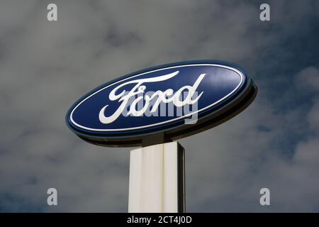 Ford torre segno in Breakfast Creek Road, Newstead, Queensland Foto Stock