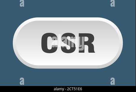 pulsante csr. segno arrotondato isolato su sfondo bianco Illustrazione Vettoriale