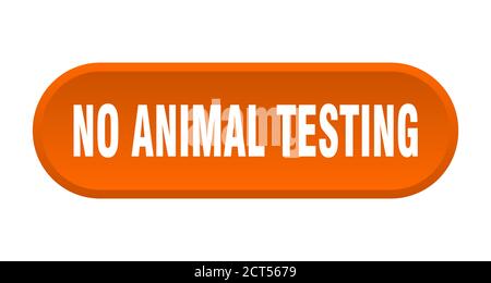 nessun pulsante per test su animali. segno arrotondato isolato su sfondo bianco Illustrazione Vettoriale