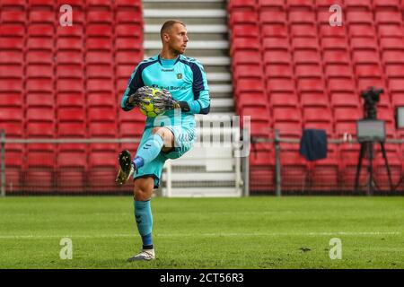 Copenaghen, Danimarca. 20 Settembre 2020. Marvin Schwäbe (1) di Broendby SE visto durante la partita 3F Superliga tra il FC Copenhagen e Broendby a Parken a Copenhagen. (Photo Credit: Gonzales Photo/Alamy Live News Foto Stock