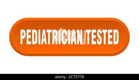 pulsante testato da pediatra. segno arrotondato isolato su sfondo bianco Illustrazione Vettoriale