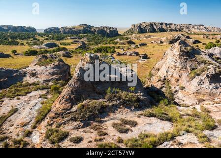 Parco Nazionale di Isalo, Regione di Ihorombe, Madagascar sudoccidentale Foto Stock