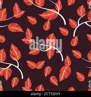 Il coloratissimo motivo autunnale lascia un motivo senza cuciture Illustrazione Vettoriale