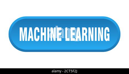 pulsante apprendimento automatico. segno arrotondato isolato su sfondo bianco Illustrazione Vettoriale