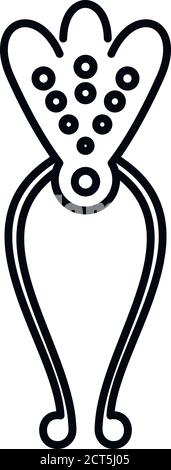 Icona accessori Barrette. Contorno barette accessori icona vettore per web design isolato su sfondo bianco Illustrazione Vettoriale