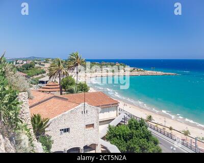 Vista dal balcone mediterraneo di Tarragona, Catalogna, Spagna. Foto Stock