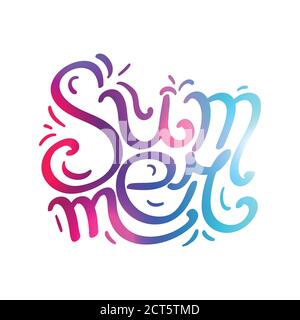 Scritta Estate scritta a mano. Iscrizione colorata calligrafica. Elemento vettoriale per striscioni, stampa su T-shirt, cartoline e il tuo disegno Illustrazione Vettoriale