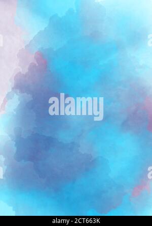 Blu violetto dipinto a mano sfondo acquerello Illustrazione Vettoriale