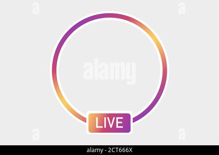 Nuova icona dei social media avatar LIVE streaming video colorful gradient.element per social network, web, mobile, ui, app Vector EPS 10. Illustrazione Vettoriale