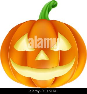 Zucca Halloween Jack o Lanterna Cartoon Illustrazione Vettoriale