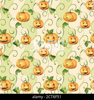 Zucche di Halloween. Ripetizione senza giunture Foto Stock