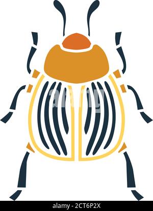 Icona Colorado Beetle. Design a colori piatti. Illustrazione vettoriale. Illustrazione Vettoriale