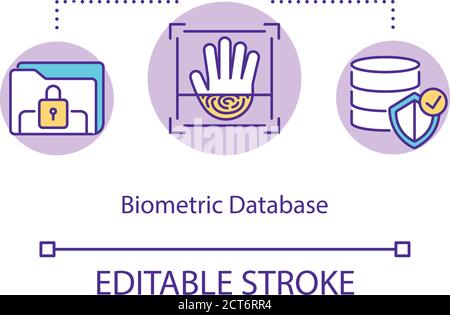 Icona del concetto del database biometrico Illustrazione Vettoriale