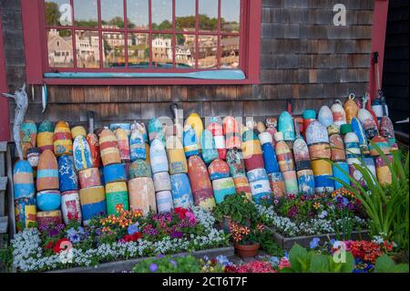 Display di boa in Rockport Massachusetts Foto Stock