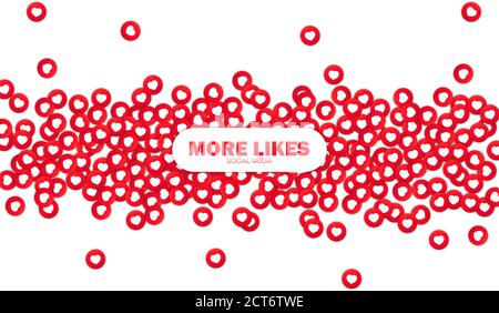 Icona altri mi piace. Cuori. Mi piace. Social network, concetto di media. Vettore su sfondo bianco isolato. EPS 10. Illustrazione Vettoriale