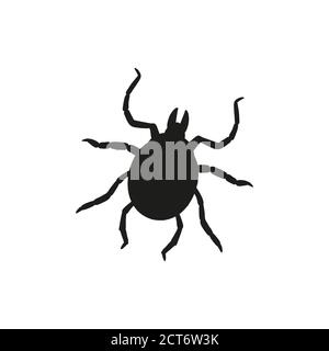Beetle tick in stile piatto alla moda isolato. Illustrazione di stock Vector. Illustrazione Vettoriale