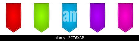 Set di nastri. Nastri sospesi isolati. Illustrazione vettoriale. Banner vettoriali colorati Illustrazione Vettoriale