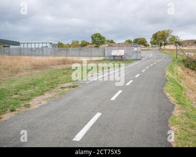 Ingresso del sito archeologico di Iruna-Veleia, Villodas, Alava, Spagna Foto Stock