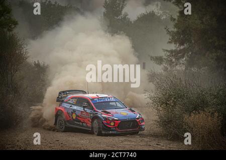 08 TANAK Ott (EST), JARVEOJA Martin (EST), Hyundai i20 Coupe WRC, Hyundai Shell Mobis WRT, azione durante il Rally di Turchia del 2020, 5° round del 20 Foto Stock