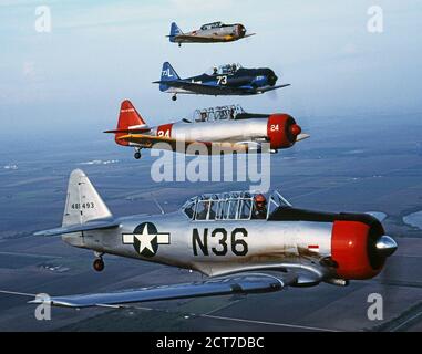 Aereo da addestramento AT-6 TEXAN WWII per il Nord America. Foto Stock