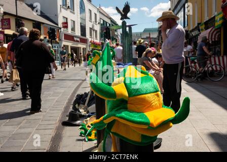 Memorabilia del calcio Kerry in Killarney Streets per l'odierna partita GAA Football All-Ireland Kerry vs. Mayo del 2019 Foto Stock