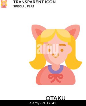 Icona vettore Otaku. Illustrazione piatta. Vettore EPS 10. Illustrazione Vettoriale