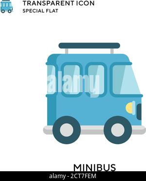 Icona vettore minibus. Illustrazione piatta. Vettore EPS 10. Illustrazione Vettoriale